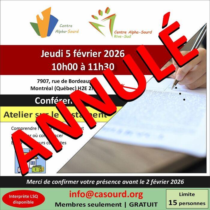 Conférence - Atelier sur le Testament