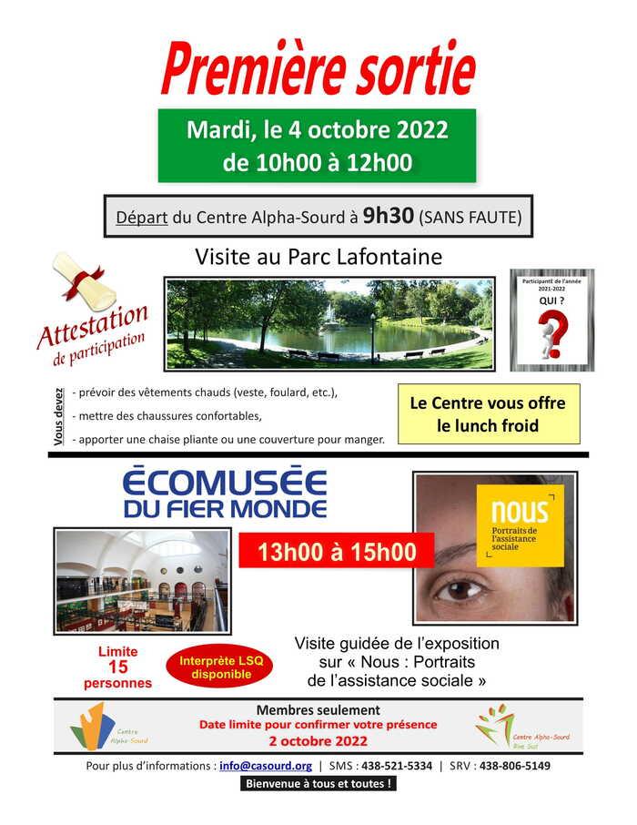 Visite au Parc Lafontaine & Écomusée du fier monde