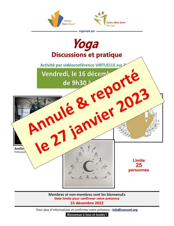 Yoga - Discussion et pratique ANNULÉ